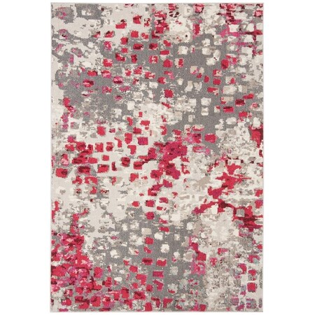 Safavieh Madison 400 Power Loomed Small Rectangle Area RugGrey & Red 3 x 5 ft. MAD425R-3